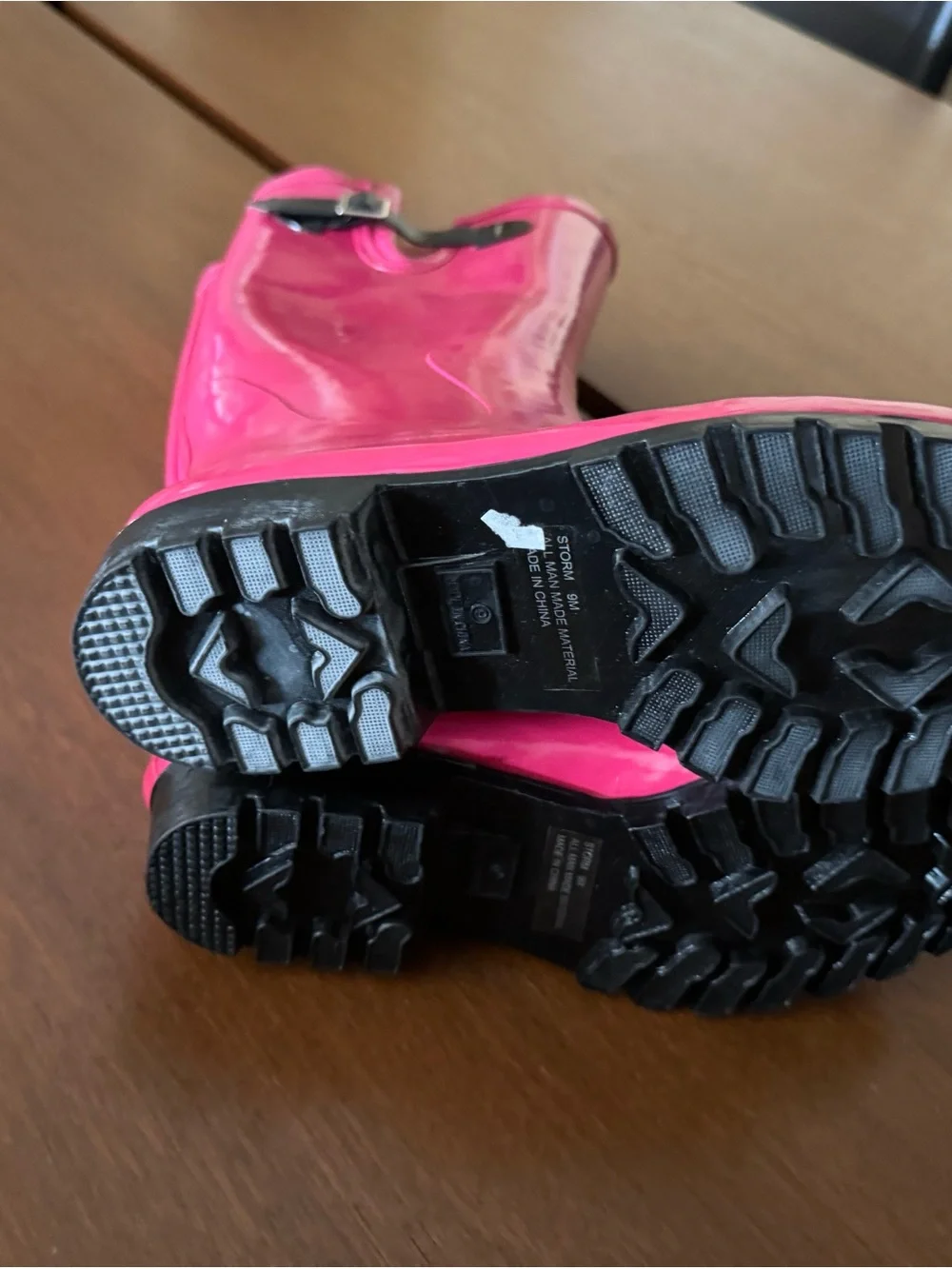 Women's Glossy Pink Rain Boots